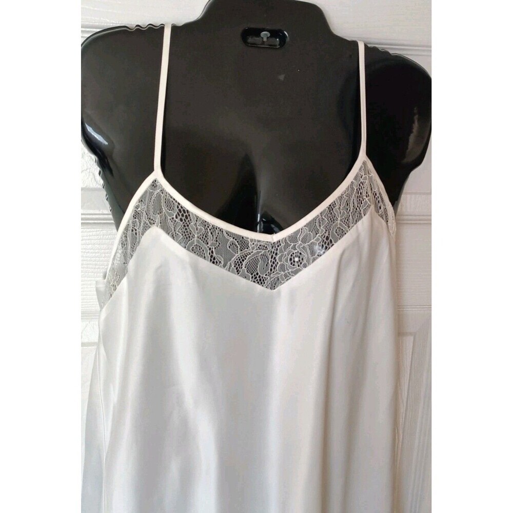 Flora Nikrooz Satin Chemise Lace Nightgown Medium Ivory - Picture 5 of 6